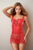 Leather and Lace Up Lingerie Corset Dress by 3wishes.com