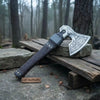Viking Style Engraved Axe | Handcrafted Leather Wrapped Handle by JW SteelCrafts