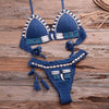 Vintage Blue Bikinis 2 Piece Halter Bikini Set Women High Waist Sequin Swimsuit Set Handmade Crochet High Quality Swimsuit Women Push Up Swimwear Knitted Beach Wear Bathing Suit by Stevvex