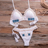 Vintage Blue Bikinis 2 Piece Halter Bikini Set Women High Waist Sequin Swimsuit Set Handmade Crochet High Quality Swimsuit Women Push Up Swimwear Knitted Beach Wear Bathing Suit by Stevvex