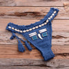 Vintage Blue Bikinis 2 Piece Halter Bikini Set Women High Waist Sequin Swimsuit Set Handmade Crochet High Quality Swimsuit Women Push Up Swimwear Knitted Beach Wear Bathing Suit by Stevvex
