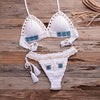 Vintage Blue Bikinis 2 Piece Halter Bikini Set Women High Waist Sequin Swimsuit Set Handmade Crochet High Quality Swimsuit Women Push Up Swimwear Knitted Beach Wear Bathing Suit by Stevvex