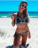 Vintage Blue Bikinis 2 Piece Halter Bikini Set Women High Waist Sequin Swimsuit Set Handmade Crochet High Quality Swimsuit Women Push Up Swimwear Knitted Beach Wear Bathing Suit by Stevvex