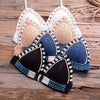 Vintage Blue Bikinis 2 Piece Halter Bikini Set Women High Waist Sequin Swimsuit Set Handmade Crochet High Quality Swimsuit Women Push Up Swimwear Knitted Beach Wear Bathing Suit by Stevvex