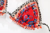 Vintage Print Bikini Female Handwork Small Ruffle Swimming Suit For Women Swimwear High Cut Bikini Set String Print Halter String Triangle Bikini Set Luxury Swimwear Two Piece Swimsuit by Stevvex