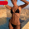Vintage Print Bikini Female Handwork Small Ruffle Swimming Suit For Women Swimwear High Cut Bikini Set String Print Halter String Triangle Bikini Set Luxury Swimwear Two Piece Swimsuit by Stevvex