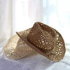 Vintage Straw Cowboy Hat Hand Made Beach Straw Hat Summer Outdoor Men's And Women's Big Brim Sun Hat Elegant Party Cap Sun Protection Unisex Hats Breathable Hat by Stevvex