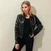 Vintage Style Autumn Ladies PU Leather Jacket For Women Slim Casual Soft Moto Biker Faux Leather Jacket For Female Coat Quality Basic Streetwear by Stevvex