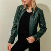 Vintage Style Autumn Ladies PU Leather Jacket For Women Slim Casual Soft Moto Biker Faux Leather Jacket For Female Coat Quality Basic Streetwear by Stevvex