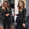Vintage Style Autumn Ladies PU Leather Jacket For Women Slim Casual Soft Moto Biker Faux Leather Jacket For Female Coat Quality Basic Streetwear by Stevvex