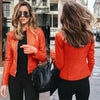 Vintage Style Autumn Ladies PU Leather Jacket For Women Slim Casual Soft Moto Biker Faux Leather Jacket For Female Coat Quality Basic Streetwear by Stevvex