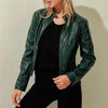 Vintage Style Autumn Ladies PU Leather Jacket For Women Slim Casual Soft Moto Biker Faux Leather Jacket For Female Coat Quality Basic Streetwear by Stevvex