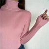 Vintage Style Autumn Winter Thick Sweater For Women Knitted Ribbed Pullover Sweater Long Sleeve Turtleneck Slim Jumper Soft Warm Pullover by Stevvex