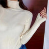 Vintage Style Autumn Winter Thick Sweater For Women Knitted Ribbed Pullover Sweater Long Sleeve Turtleneck Slim Jumper Soft Warm Pullover by Stevvex