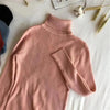 Vintage Style Autumn Winter Thick Sweater For Women Knitted Ribbed Pullover Sweater Long Sleeve Turtleneck Slim Jumper Soft Warm Pullover by Stevvex