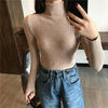 Vintage Style Autumn Winter Thick Sweater For Women Knitted Ribbed Pullover Sweater Long Sleeve Turtleneck Slim Jumper Soft Warm Pullover by Stevvex