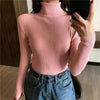 Vintage Style Autumn Winter Thick Sweater For Women Knitted Ribbed Pullover Sweater Long Sleeve Turtleneck Slim Jumper Soft Warm Pullover by Stevvex