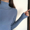 Vintage Style Autumn Winter Thick Sweater For Women Knitted Ribbed Pullover Sweater Long Sleeve Turtleneck Slim Jumper Soft Warm Pullover by Stevvex