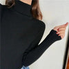 Vintage Style Autumn Winter Thick Sweater For Women Knitted Ribbed Pullover Sweater Long Sleeve Turtleneck Slim Jumper Soft Warm Pullover by Stevvex