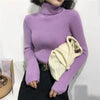 Vintage Style Autumn Winter Thick Sweater For Women Knitted Ribbed Pullover Sweater Long Sleeve Turtleneck Slim Jumper Soft Warm Pullover by Stevvex