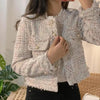 Vintage Style Autumn Winter Tweed Jackets For Women O-Neck Long Sleeve Loose Wool Coat Single Breasted Outwear For Girls by Stevvex