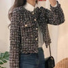 Vintage Style Autumn Winter Tweed Jackets For Women O-Neck Long Sleeve Loose Wool Coat Single Breasted Outwear For Girls by Stevvex
