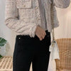 Vintage Style Autumn Winter Tweed Jackets For Women O-Neck Long Sleeve Loose Wool Coat Single Breasted Outwear For Girls by Stevvex