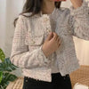 Vintage Style Autumn Winter Tweed Jackets For Women O-Neck Long Sleeve Loose Wool Coat Single Breasted Outwear For Girls by Stevvex