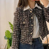 Vintage Style Autumn Winter Tweed Jackets For Women O-Neck Long Sleeve Loose Wool Coat Single Breasted Outwear For Girls by Stevvex