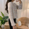 Vintage Style Autumn Winter Tweed Jackets For Women O-Neck Long Sleeve Loose Wool Coat Single Breasted Outwear For Girls by Stevvex