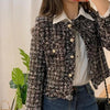 Vintage Style Autumn Winter Tweed Jackets For Women O-Neck Long Sleeve Loose Wool Coat Single Breasted Outwear For Girls by Stevvex