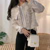 Vintage Style Autumn Winter Tweed Jackets For Women O-Neck Long Sleeve Loose Wool Coat Single Breasted Outwear For Girls by Stevvex