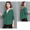 Vintage Style Women's Coat Hooded Jacket Long Sleeve Zipper Pockets Casual Windbreaker Basic Jackets Outerwear Plus Size 4XL E25 by Stevvex