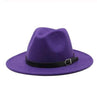 Vintage Winter Autumn Woolen Women Men Belt Buckle Fedora Hat Classic Wide Brim Floppy Hat Retro Warm Top Hat Vintage Cap Women Fedoras Durable Hat by Stevvex