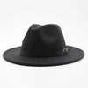 Vintage Winter Autumn Woolen Women Men Belt Buckle Fedora Hat Classic Wide Brim Floppy Hat Retro Warm Top Hat Vintage Cap Women Fedoras Durable Hat by Stevvex