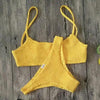 Vintage Women Push-up Padded Bra Bikini Set Pleated Swimsuit Women's Detachable Padded Cutout Push Up Striped Bikini Set Two Piece Swimsuit Swimming Beach Bathing Costume Classic Bikini Set by Stevvex