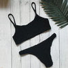 Vintage Women Push-up Padded Bra Bikini Set Pleated Swimsuit Women's Detachable Padded Cutout Push Up Striped Bikini Set Two Piece Swimsuit Swimming Beach Bathing Costume Classic Bikini Set by Stevvex