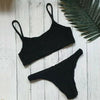 Vintage Women Push-up Padded Bra Bikini Set Pleated Swimsuit Women's Detachable Padded Cutout Push Up Striped Bikini Set Two Piece Swimsuit Swimming Beach Bathing Costume Classic Bikini Set by Stevvex
