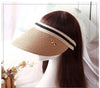 Vintage Women's Sun Hats Handmade Straw Visor Caps Fashionable Adult Sun Beach Top Hats Cute Bowknot Design Fashion Summer Women's Casual Caps Straw Hats Parent-Child Summer Hat Empty Top Beach Hat by Stevvex