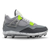 "Volt Gray" Jordan 4 Retro MCS Cleats by Stadium Custom Kicks