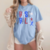 Baseball Retro Graphic Tee – Red White & Blue Game Day Shirt by Hey Jude Graphic Tees