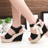 Wedding Lace Women Heeled Shoes Summer Sandals Party Platform High Heels Woman Espadrilles Platform Ankle Strap Lace Bow High Heels Summer Casual Beach Sandals by Stevvex