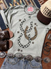 Western Checkered Horseshoe Graphic Tee by Wild Junkie