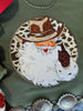 Western Santa Sequin Patch Sweatshirt by Wild Junkie