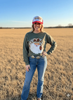 Western Santa Sequin Patch Sweatshirt by Wild Junkie
