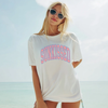 Sunkissed Graphic Tee – Summer Vintage College Font T-Shirt by Hey Jude Graphic Tees