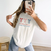 God Bless America Bow Graphic Tee – Patriotic Red White Blue Shirt by Hey Jude Graphic Tees
