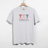 God Bless America Bow Graphic Tee – Patriotic Red White Blue Shirt by Hey Jude Graphic Tees