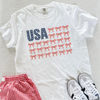 USA Bow Flag Graphic Tee - Patriotic Gingham Bows Shirt by Hey Jude Graphic Tees