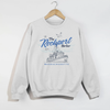 Rockport Harbor Massachusetts Crewneck Sweatshirt – Coastal New England Boat Graphic Pullover by Hey Jude Graphic Tees